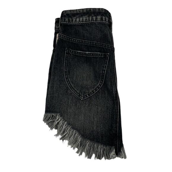 Free People Bailey Maverick Mini Skirt Women's Size 24 Frayed Raw Hem Denim NEW - Picture 7 of 12